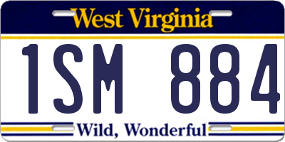 WV license plate 1SM884