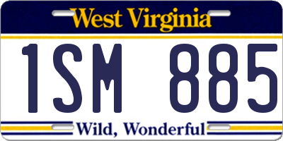 WV license plate 1SM885