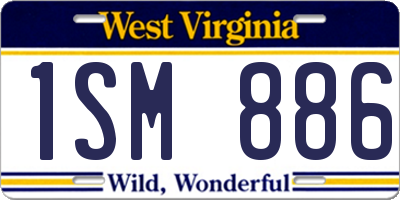 WV license plate 1SM886