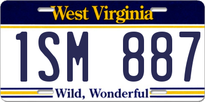 WV license plate 1SM887