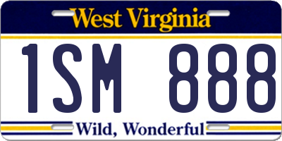 WV license plate 1SM888