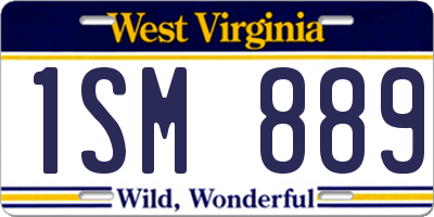 WV license plate 1SM889