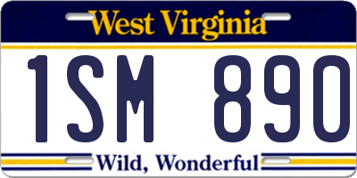 WV license plate 1SM890