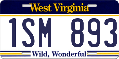 WV license plate 1SM893