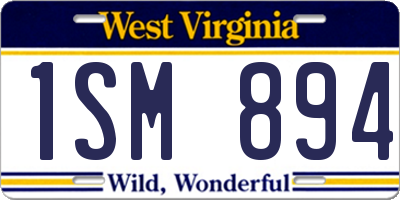 WV license plate 1SM894