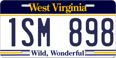 WV license plate 1SM898