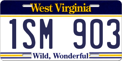 WV license plate 1SM903