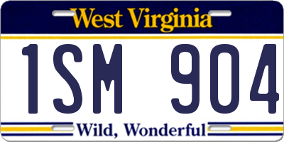 WV license plate 1SM904