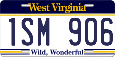 WV license plate 1SM906