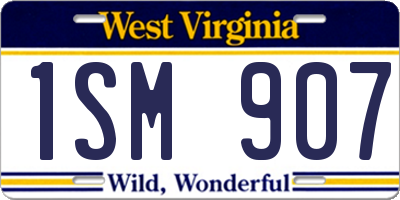 WV license plate 1SM907