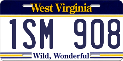 WV license plate 1SM908