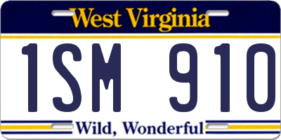WV license plate 1SM910