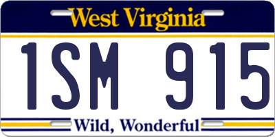 WV license plate 1SM915