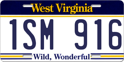 WV license plate 1SM916