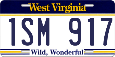 WV license plate 1SM917