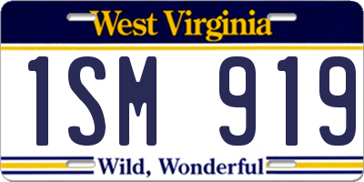 WV license plate 1SM919