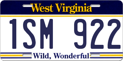 WV license plate 1SM922