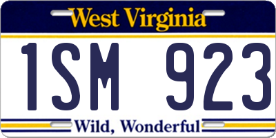 WV license plate 1SM923