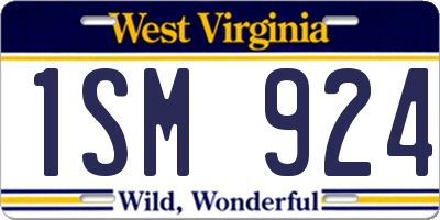WV license plate 1SM924