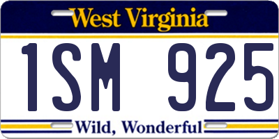 WV license plate 1SM925