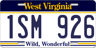 WV license plate 1SM926