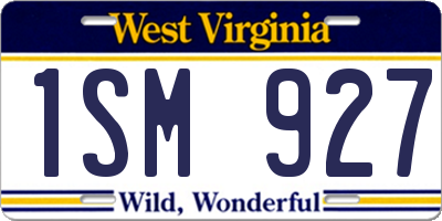 WV license plate 1SM927
