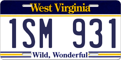 WV license plate 1SM931