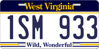 WV license plate 1SM933