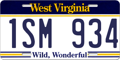 WV license plate 1SM934