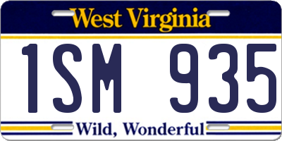 WV license plate 1SM935