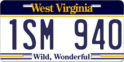 WV license plate 1SM940