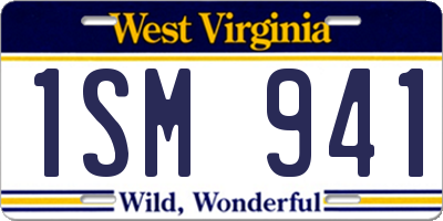 WV license plate 1SM941