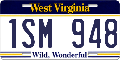 WV license plate 1SM948
