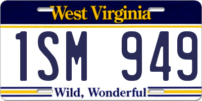 WV license plate 1SM949