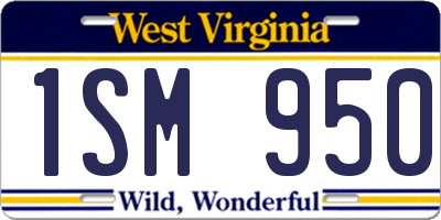 WV license plate 1SM950
