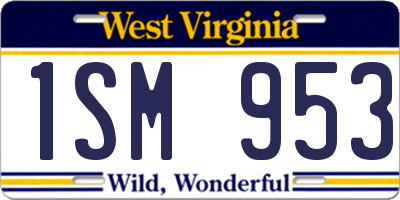 WV license plate 1SM953