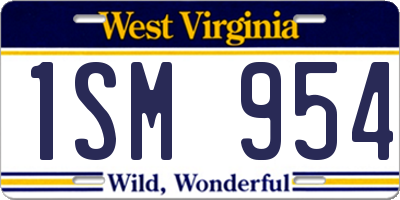 WV license plate 1SM954
