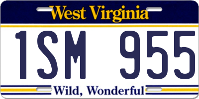 WV license plate 1SM955