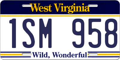 WV license plate 1SM958