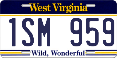 WV license plate 1SM959