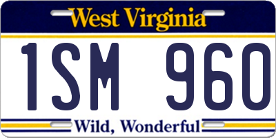 WV license plate 1SM960