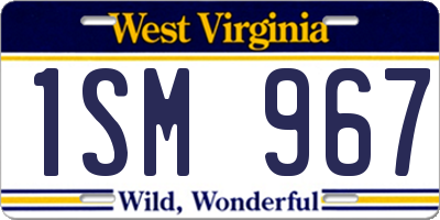 WV license plate 1SM967