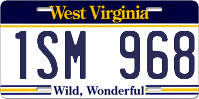 WV license plate 1SM968