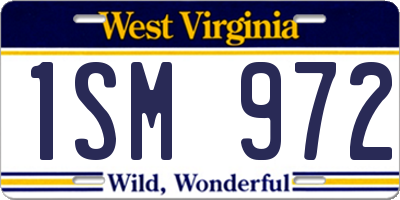 WV license plate 1SM972