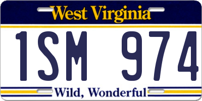 WV license plate 1SM974