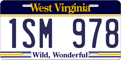 WV license plate 1SM978