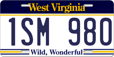 WV license plate 1SM980