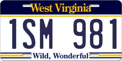WV license plate 1SM981