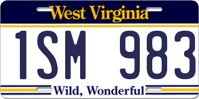 WV license plate 1SM983