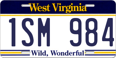 WV license plate 1SM984